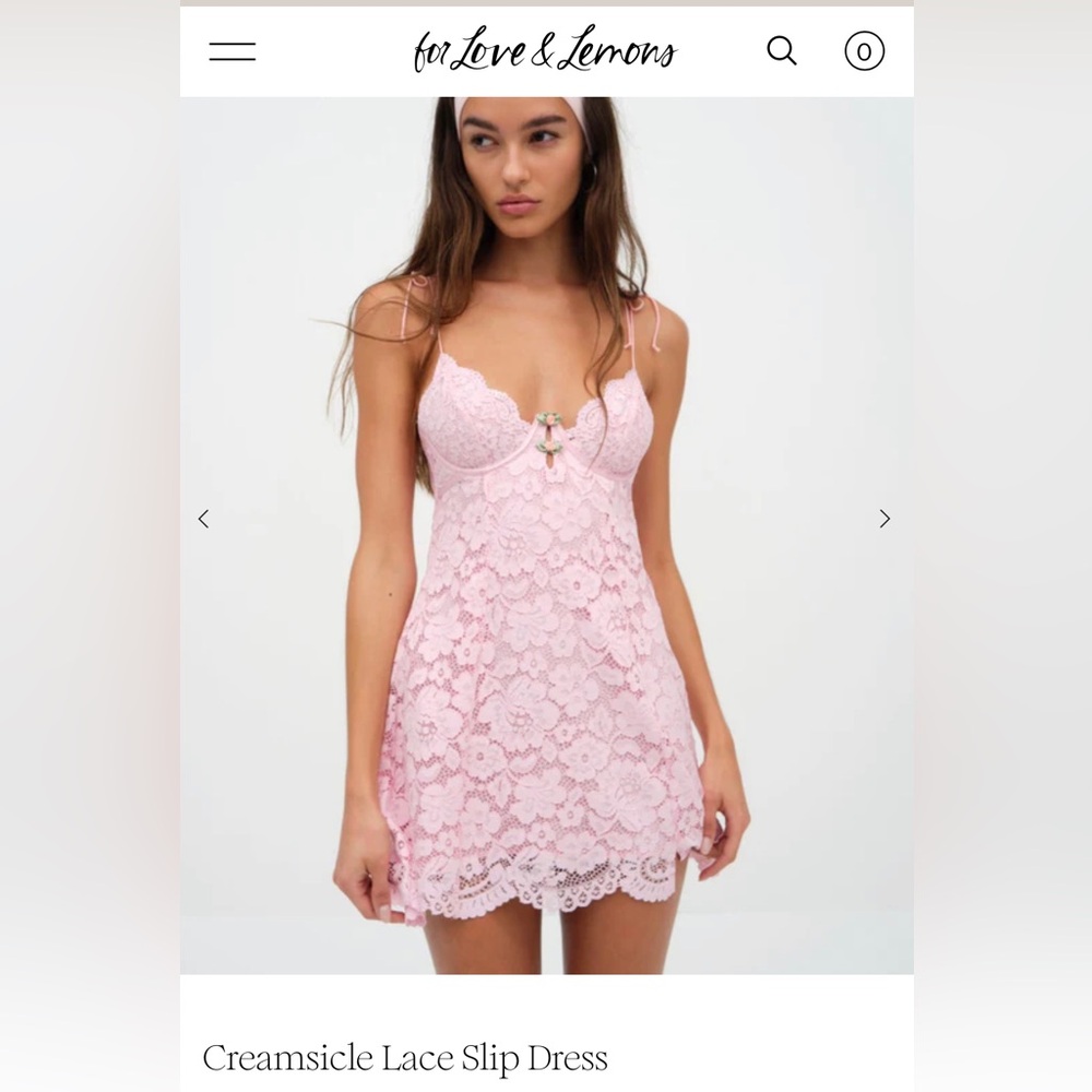 FOR LOVE AND LEMONS X VICTORIA SECRET PINK LACE DRESS